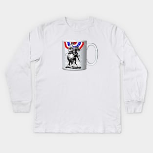 Patriot cowboy in mug Kids Long Sleeve T-Shirt